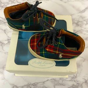 Ralph Lauren POLO Layette Plaid Baby Shoes - Sz 3